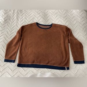 Patagonia Reversible Shearling Fleece Crew Pullover - Beer Bottle Brown